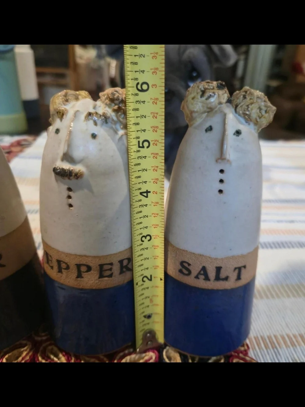 Vintage, Endleman,Ceramic Pepper Shaker - Blue & Cream Novelty